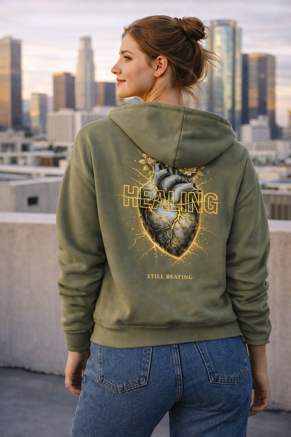 HEALING Women Crop Hoodie