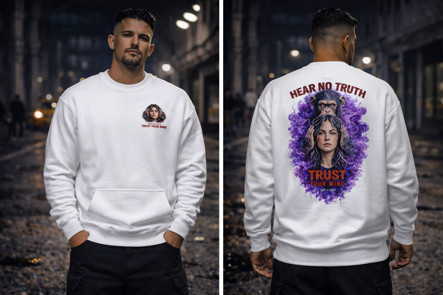 UNFOLDED – „Hear No Truth“ Unisex-Pullover