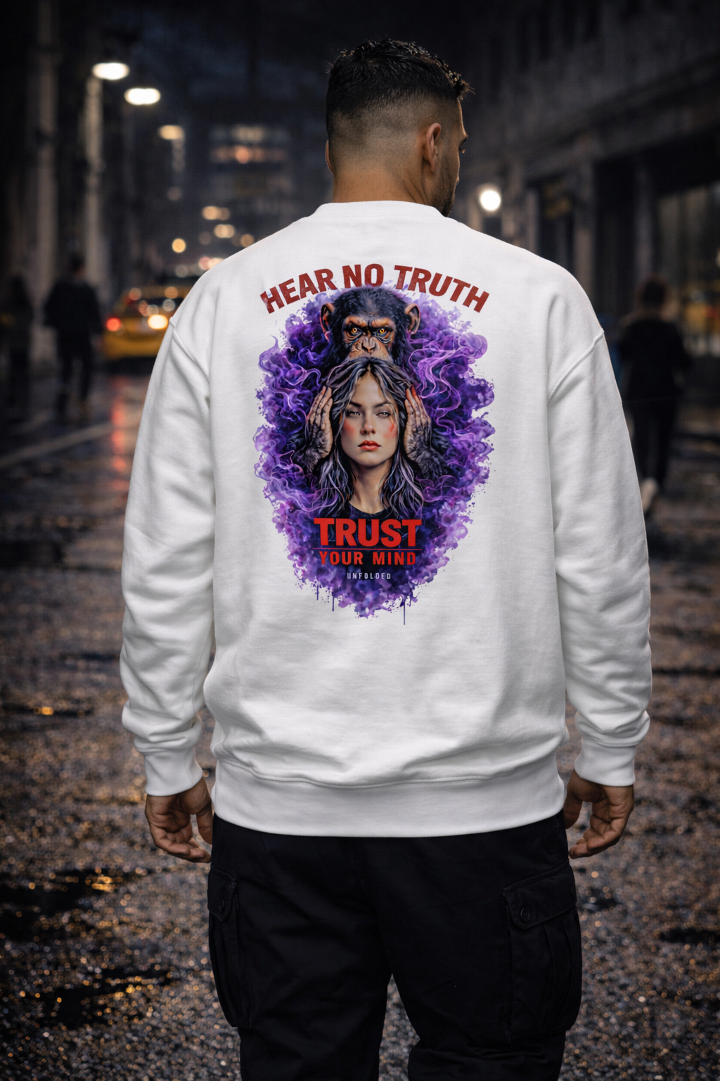 UNFOLDED – „Hear No Truth“ Unisex-Pullover