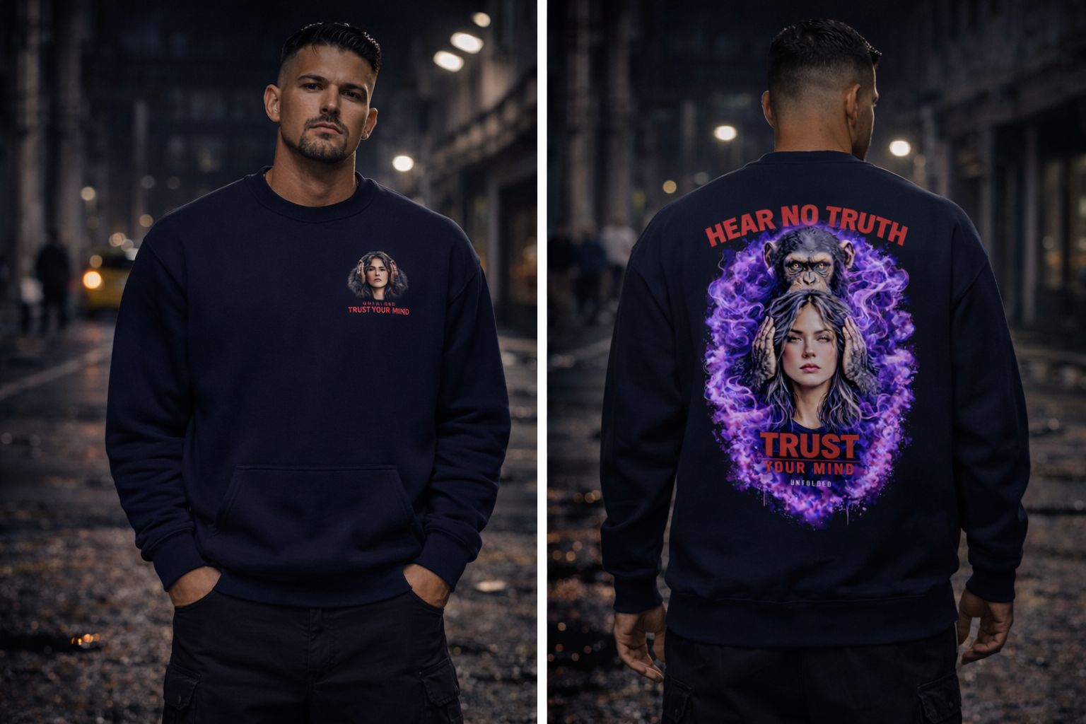 UNFOLDED – „Hear No Truth“ Unisex-Pullover