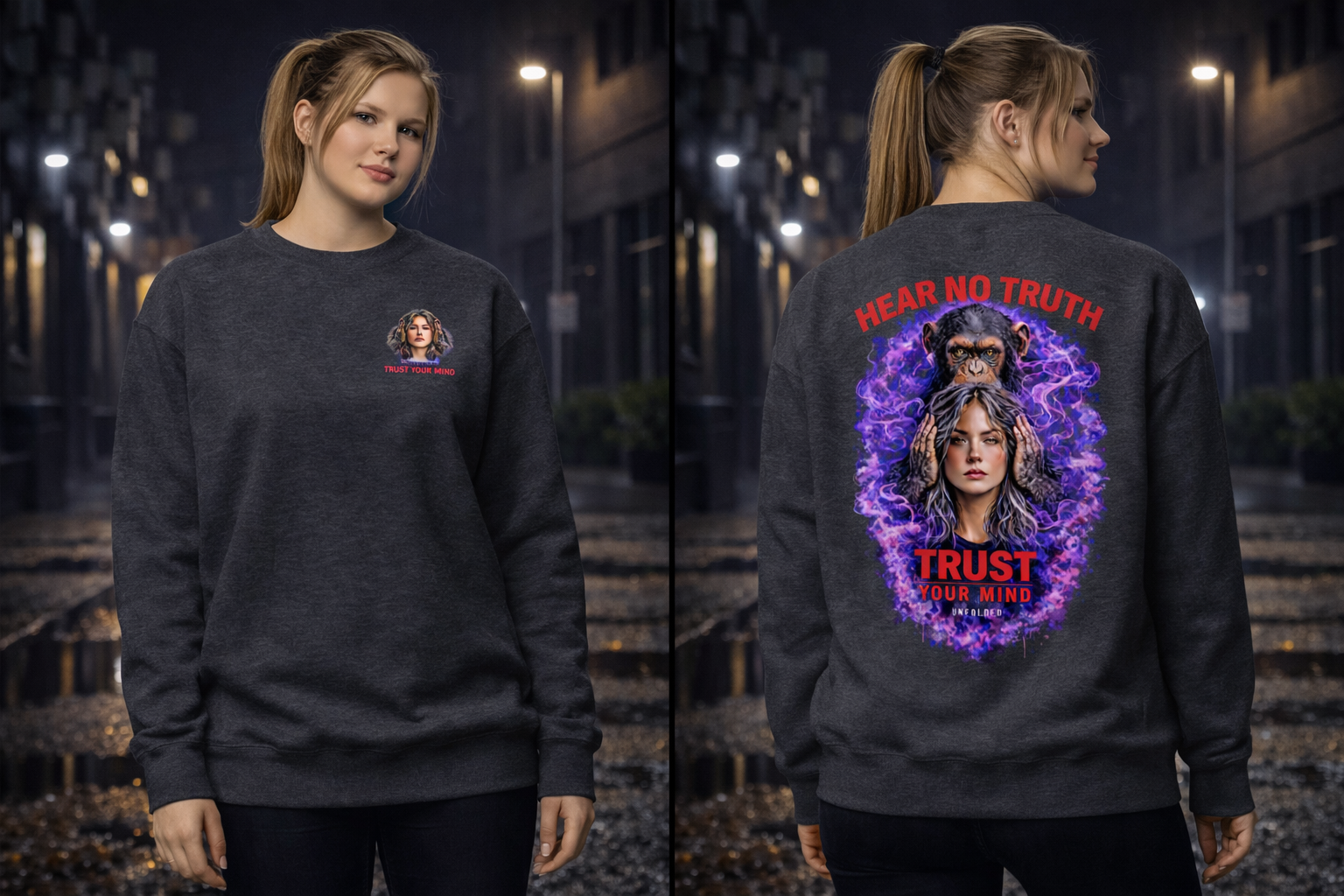 UNFOLDED – „Hear No Truth“ Unisex-Pullover