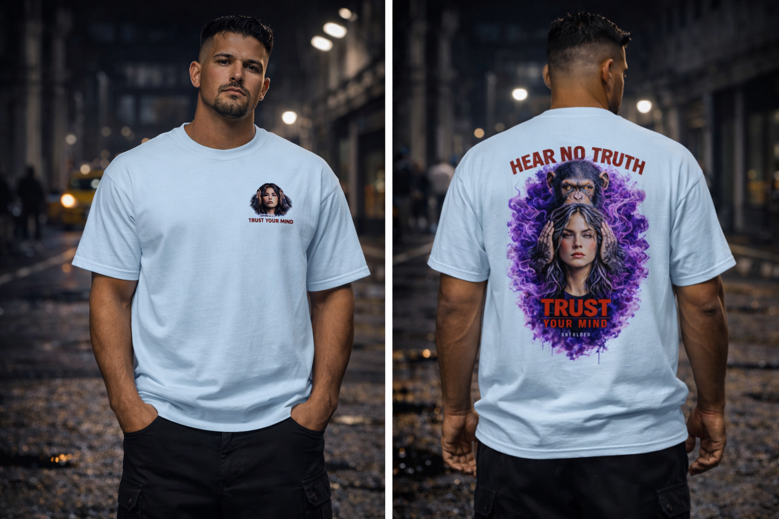 UNFOLDED – „Hear No Truth“ Heavyweight Unisex Tee