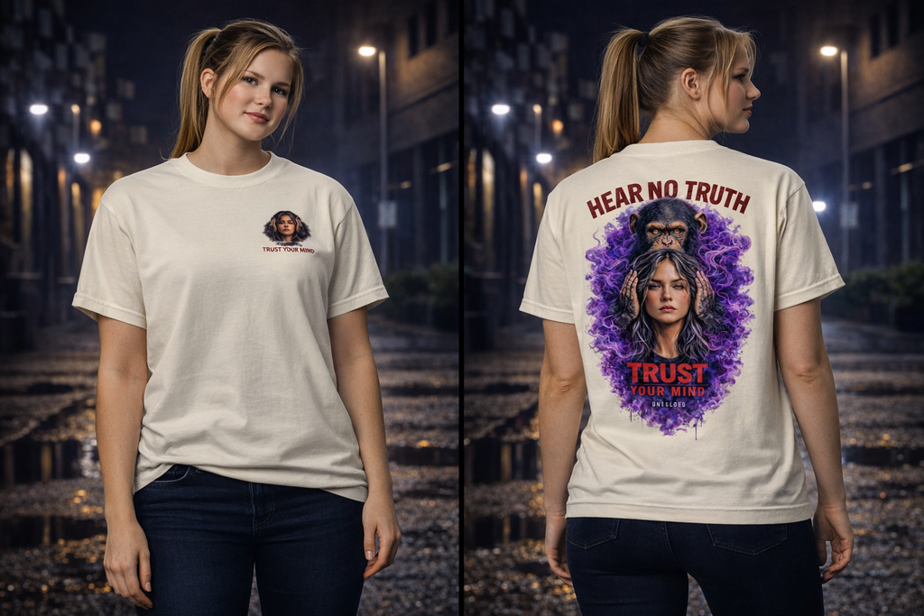 UNFOLDED – „Hear No Truth“ Heavyweight Unisex Tee