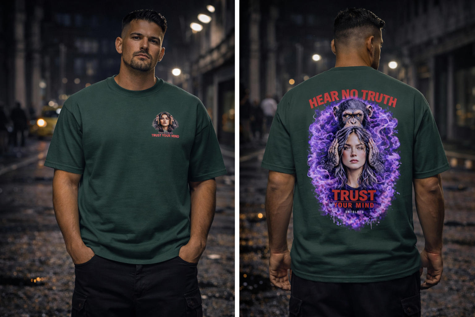 UNFOLDED – „Hear No Truth“ Heavyweight Unisex Tee
