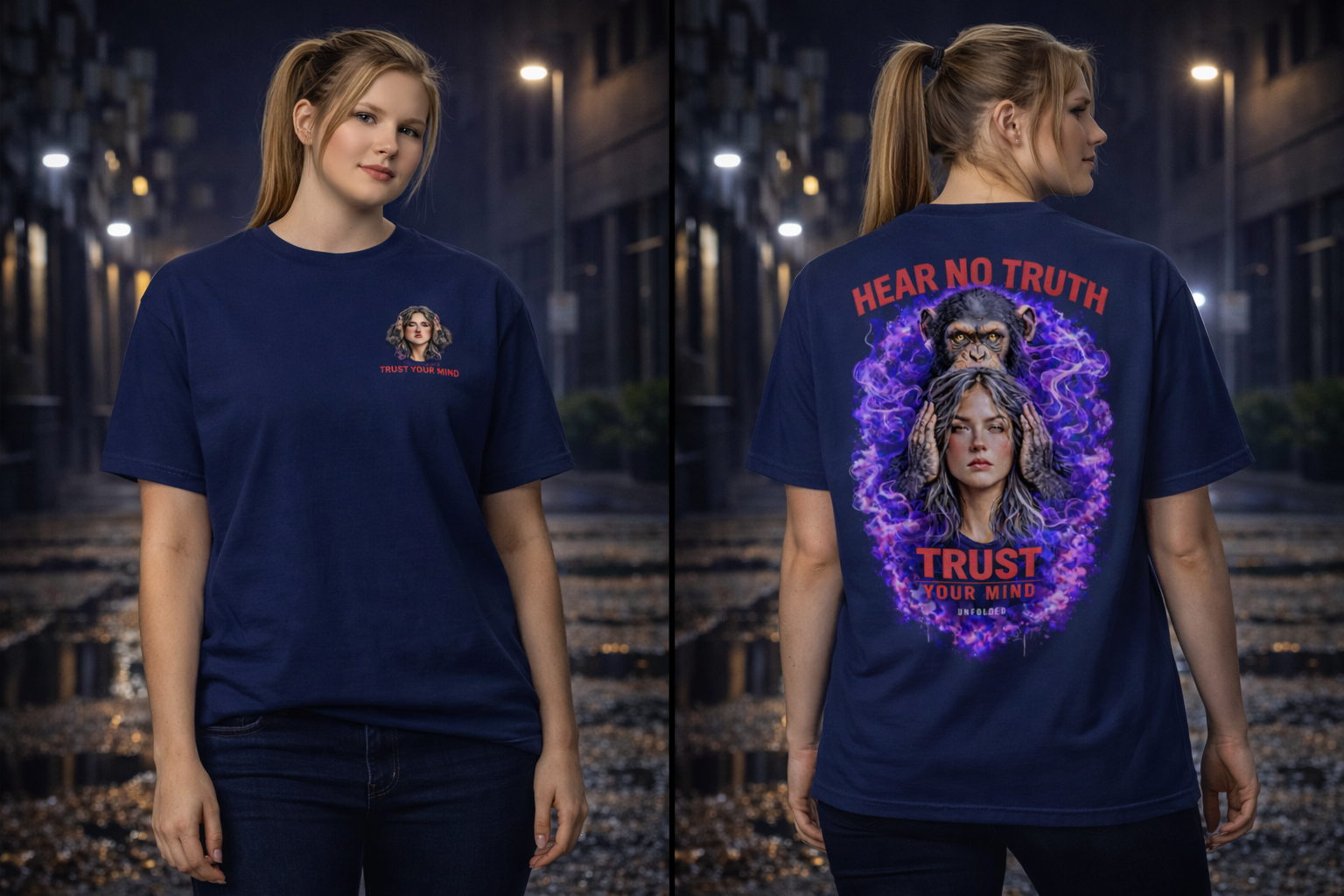 UNFOLDED – „Hear No Truth“ Heavyweight Unisex Tee