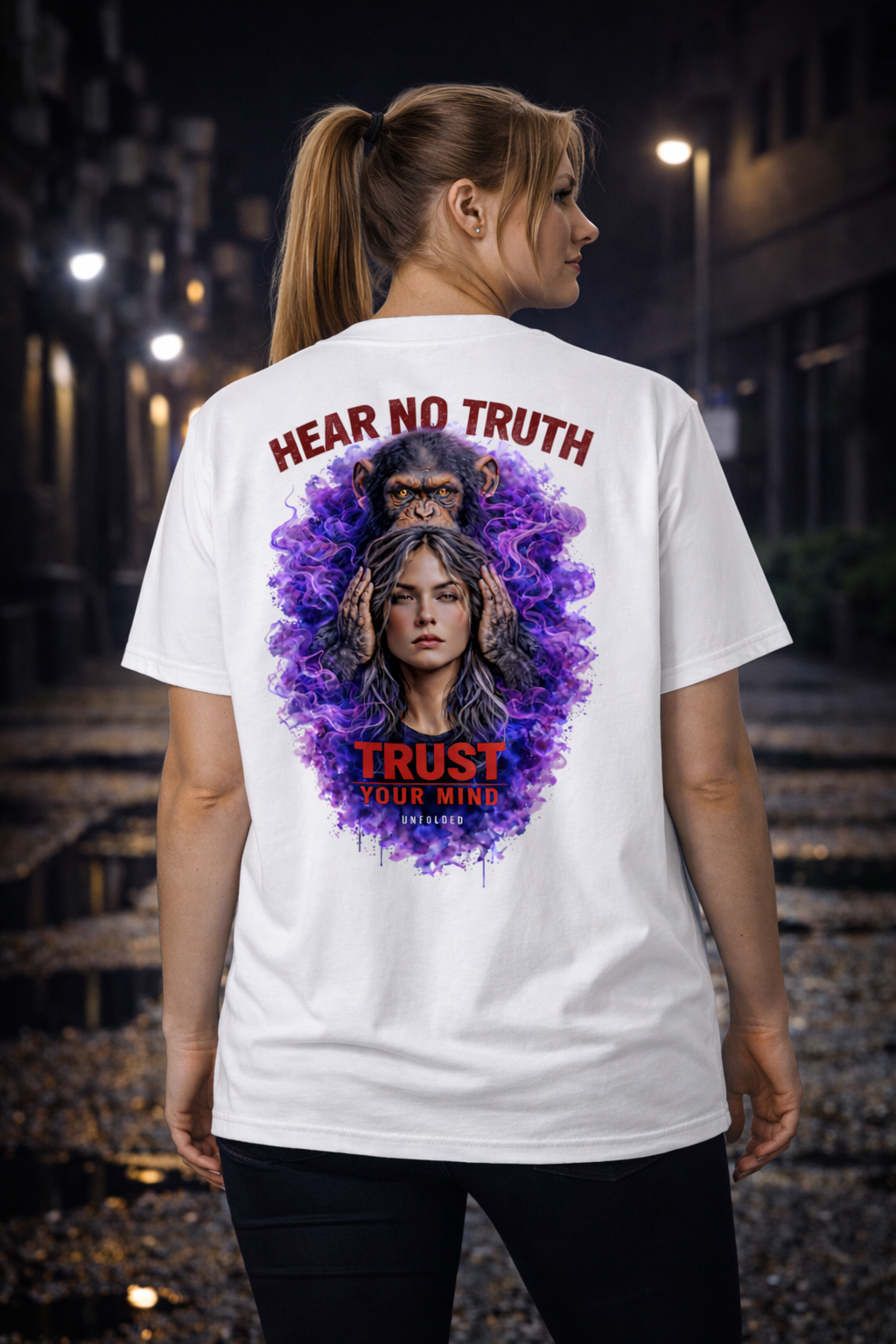 UNFOLDED – „Hear No Truth“ Oversized Unisex Bio-T-Shirt