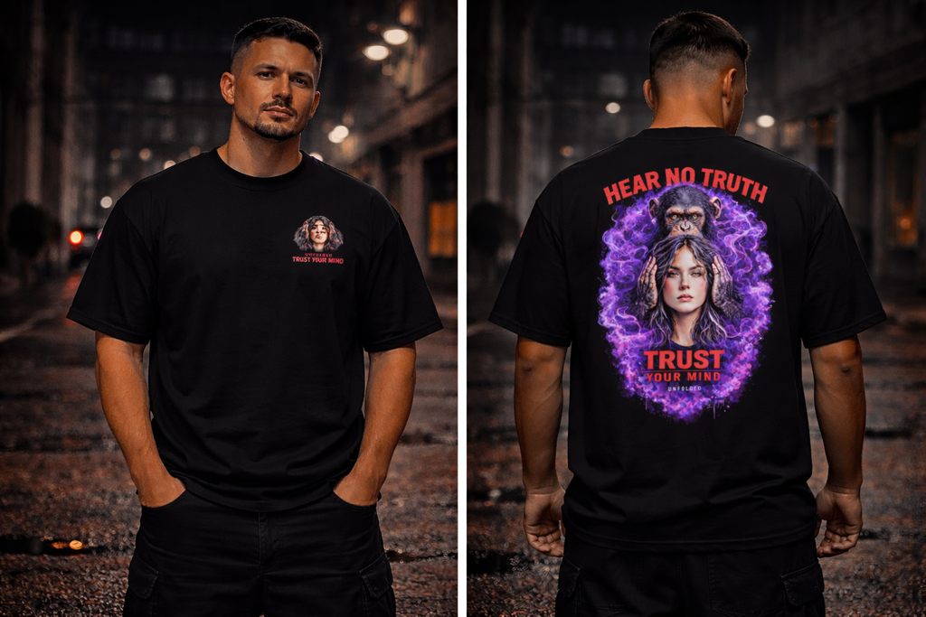 UNFOLDED – „Hear No Truth“ Oversized Unisex Bio-T-Shirt