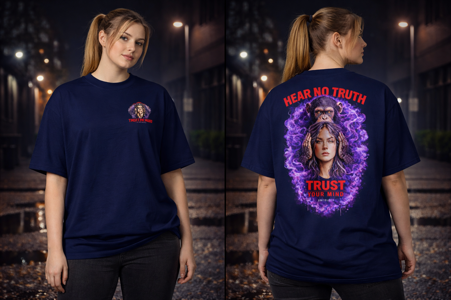 UNFOLDED – „Hear No Truth“ Oversized Unisex Bio-T-Shirt