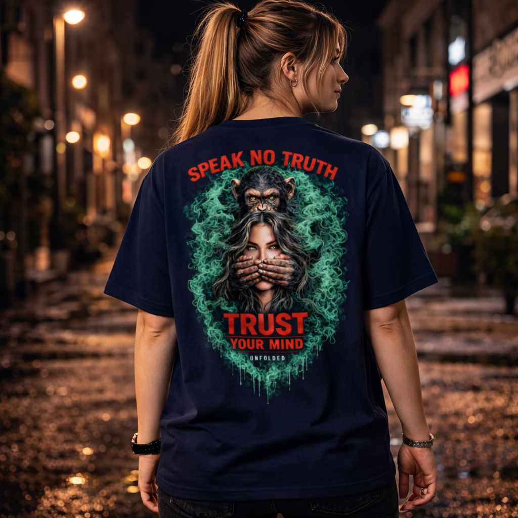 UNFOLDED – „Speak No Truth“ Oversized Unisex Bio-T-Shirt