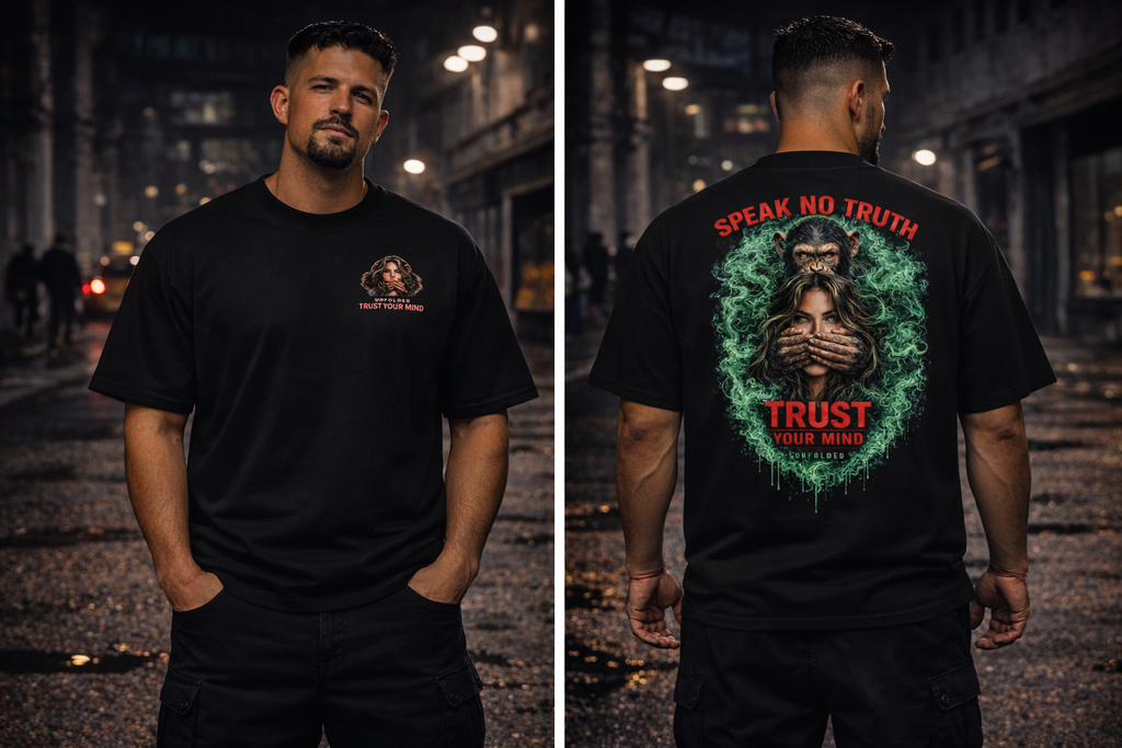 UNFOLDED – „Speak No Truth“ Oversized Unisex Bio-T-Shirt