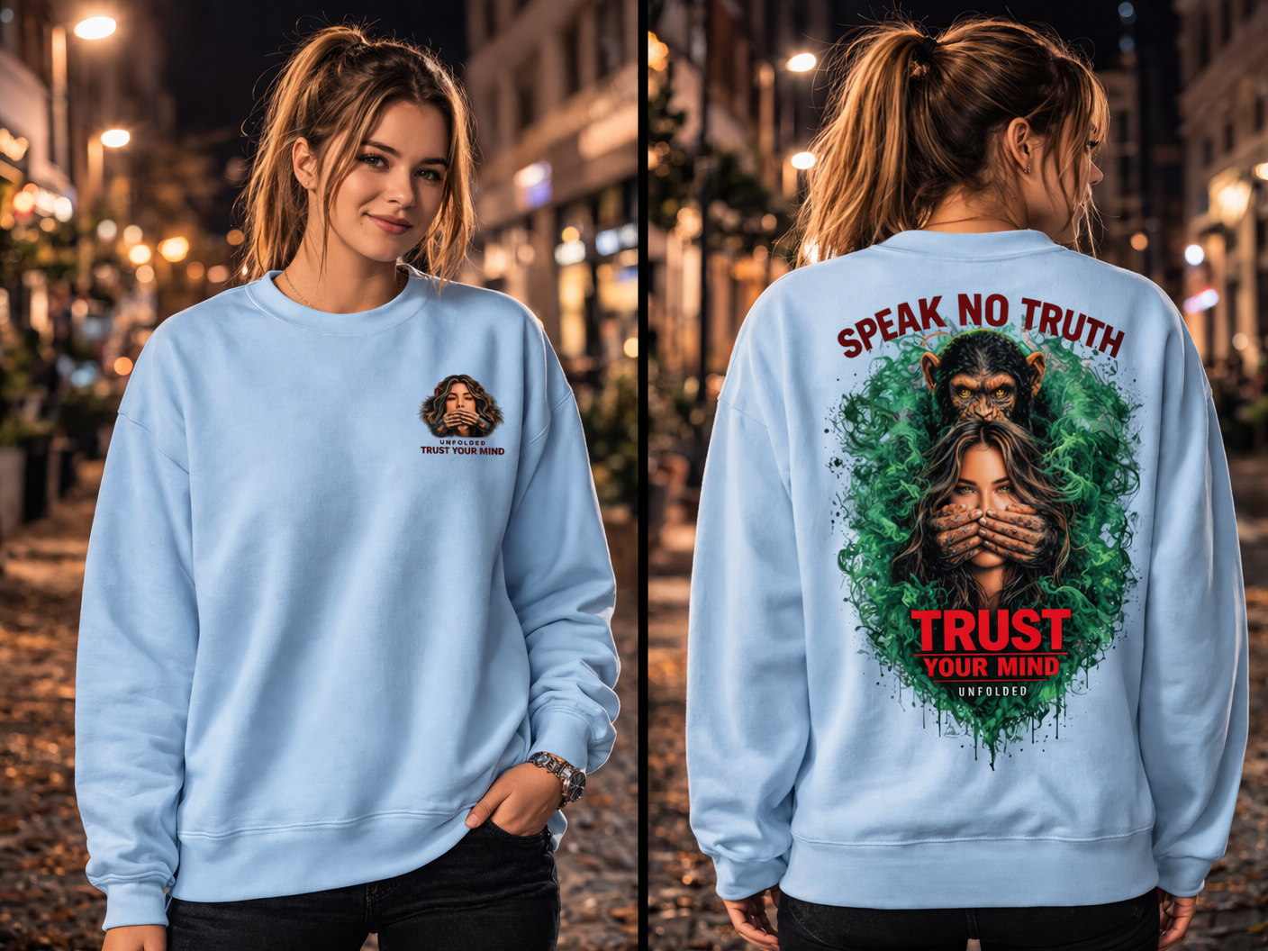 UNFOLDED – „Speak No Truth“ Unisex-Pullover