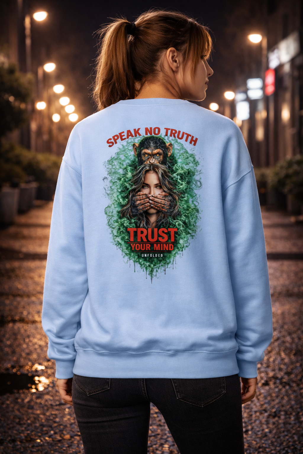 UNFOLDED – „Speak No Truth“ Unisex-Pullover