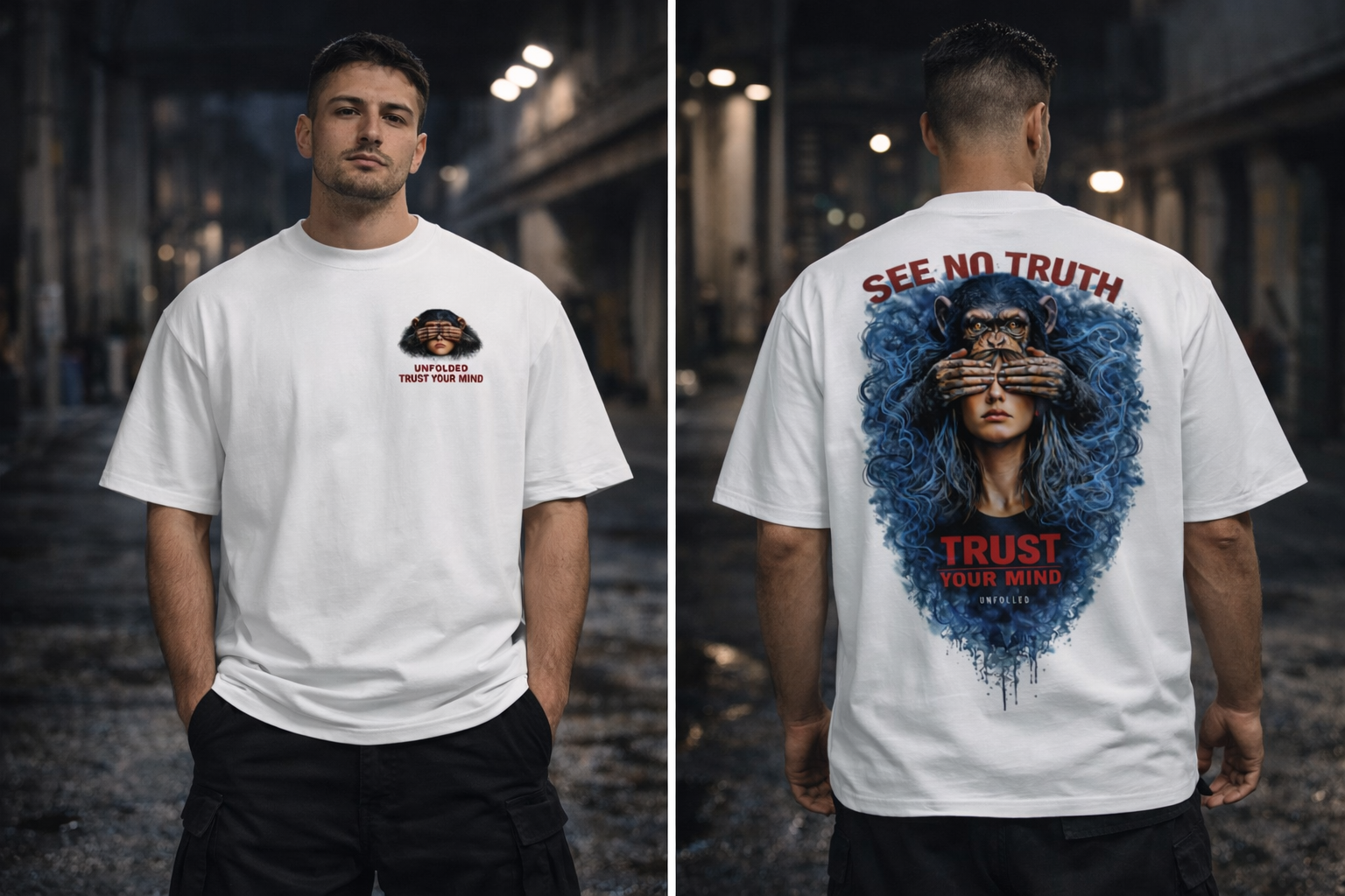 UNFOLDED – „See No Truth“ Oversized Unisex Bio-T-Shirt