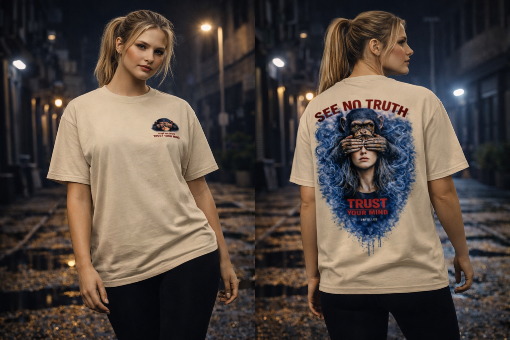 UNFOLDED – „See No Truth“ Oversized Unisex Bio-T-Shirt