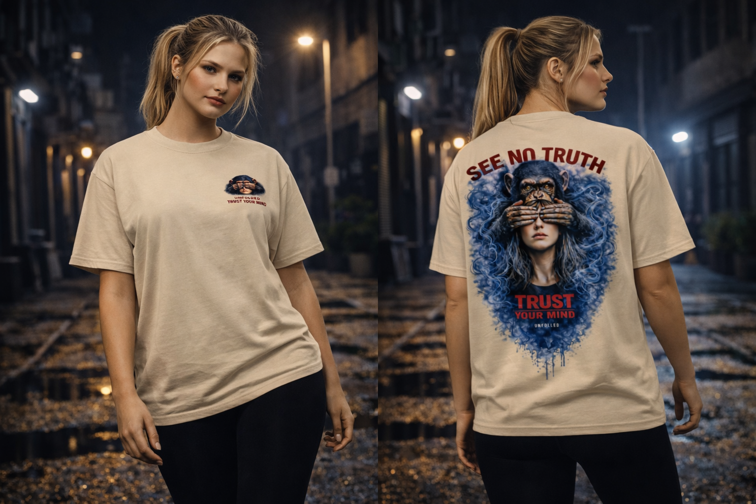 UNFOLDED – „See No Truth“ Oversized Unisex Bio-T-Shirt