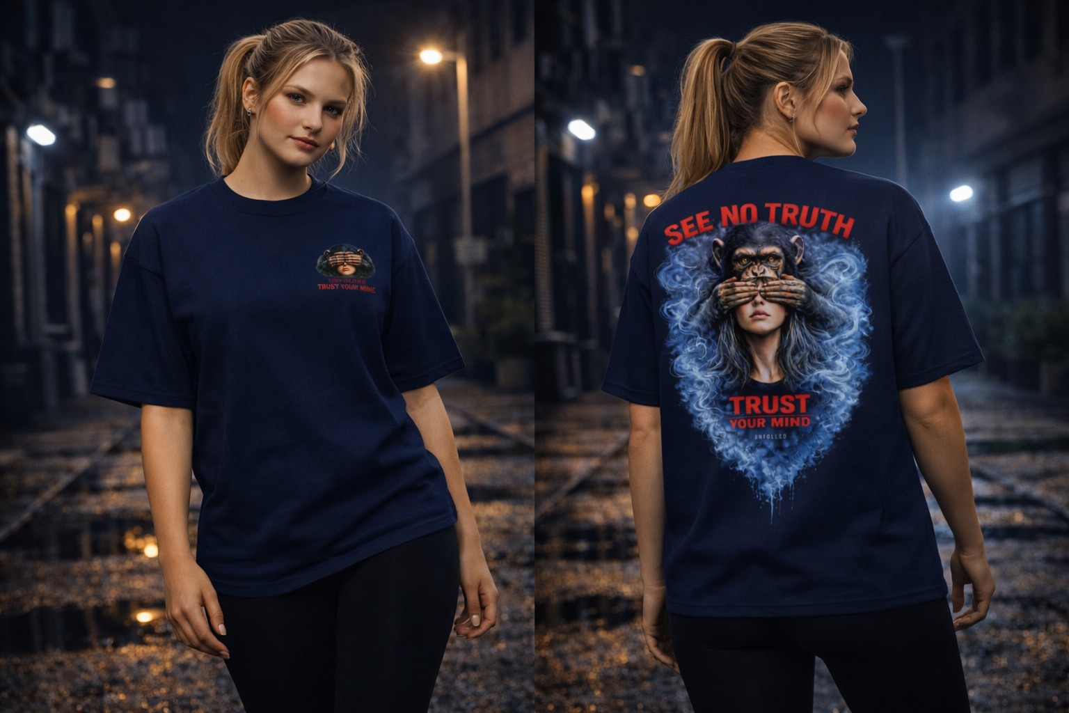 UNFOLDED – „See No Truth“ Oversized Unisex Bio-T-Shirt