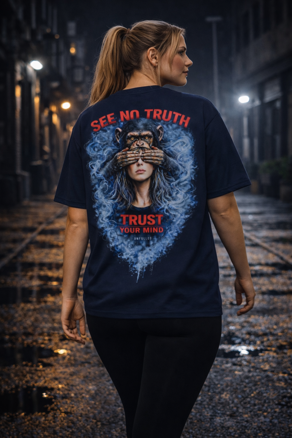 UNFOLDED – „See No Truth“ Oversized Unisex Bio-T-Shirt