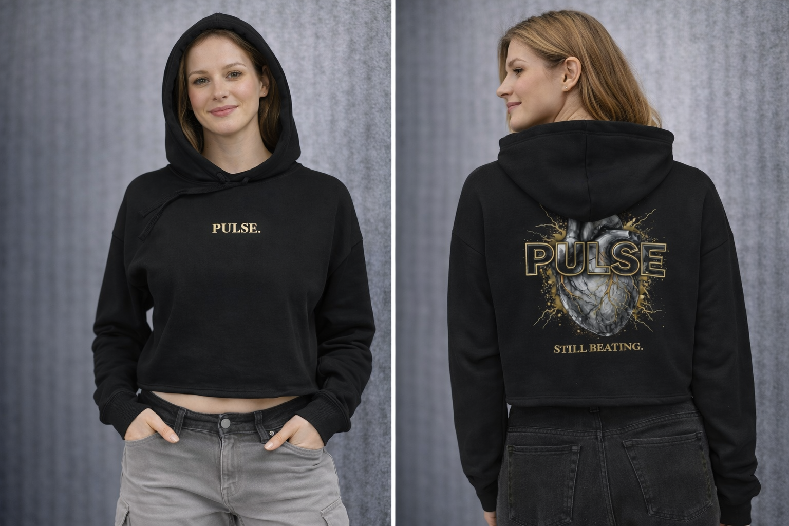 PULSE Women Crop Hoodie