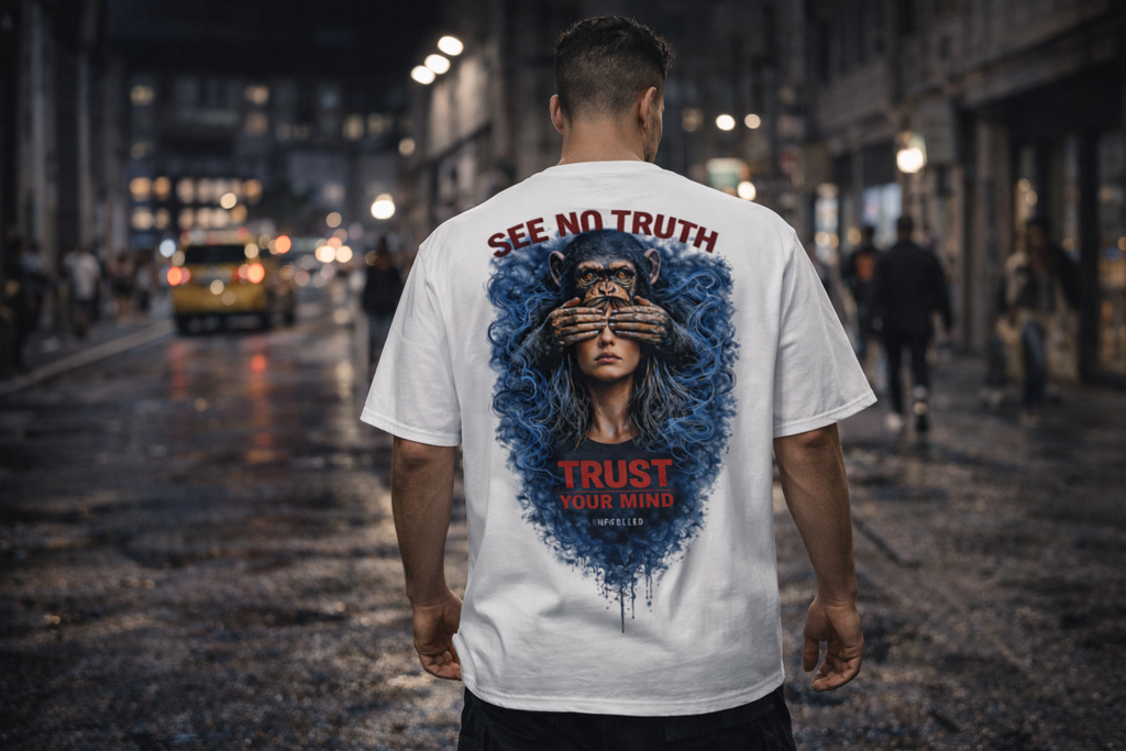 UNFOLDED – „See No Truth“ Oversized Unisex Bio-T-Shirt