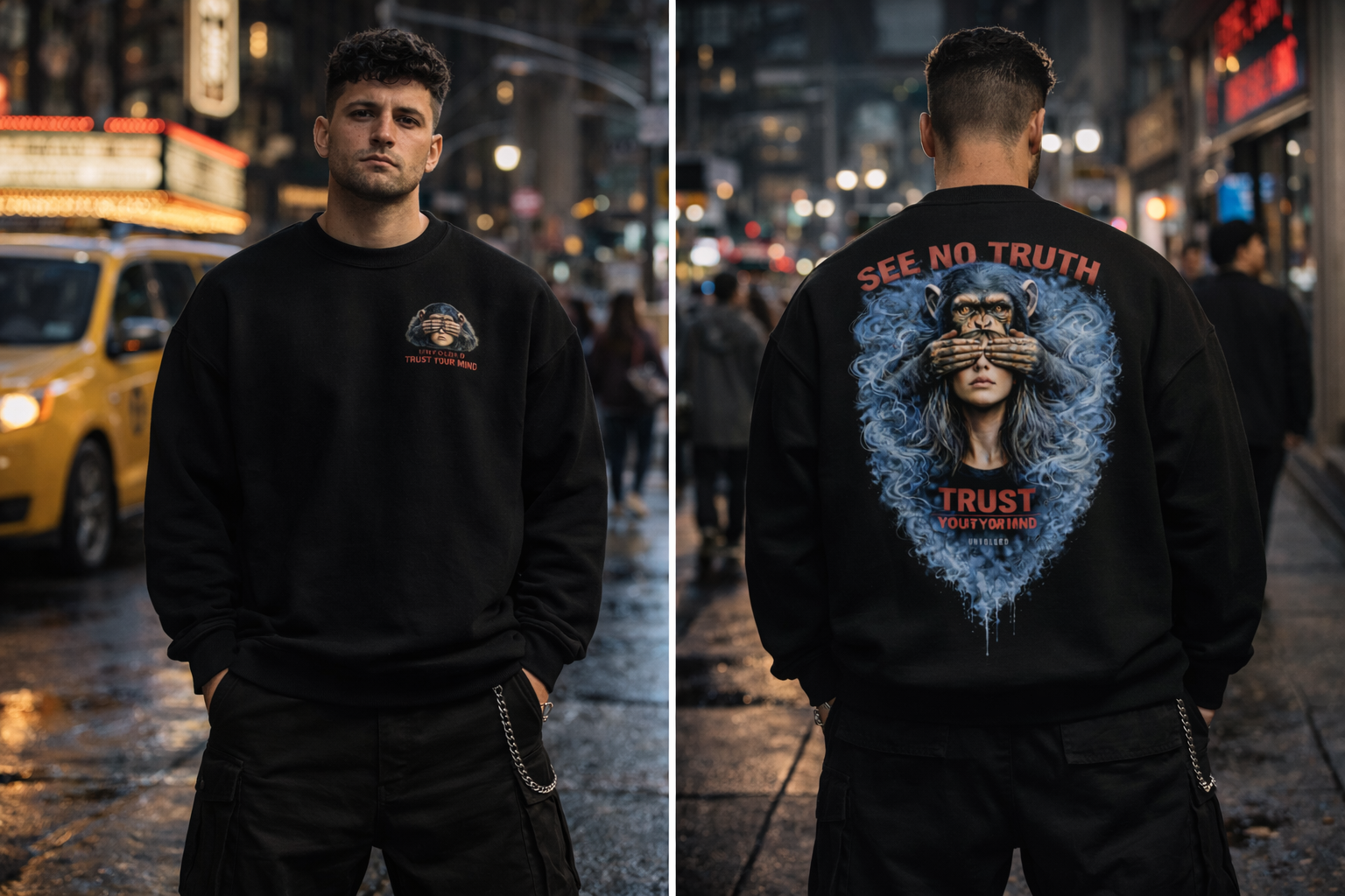 UNFOLDED – „See No Truth“ Unisex-Pullover